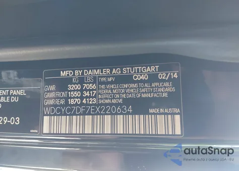 2014 Mercedes-Benz G 63 Amg 4Matic z USA, uszkodzony, nr VIN WDCYC7DF7EX220634